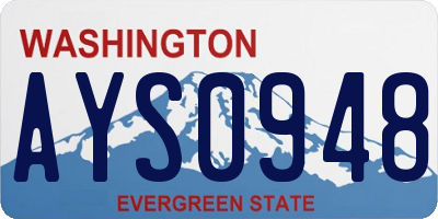 WA license plate AYS0948