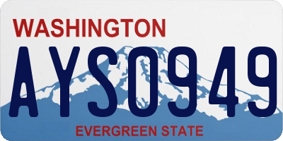 WA license plate AYS0949
