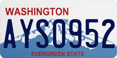 WA license plate AYS0952