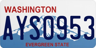 WA license plate AYS0953