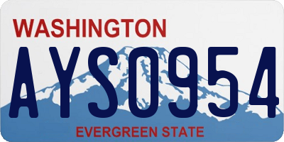 WA license plate AYS0954