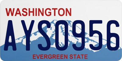 WA license plate AYS0956