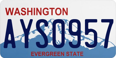 WA license plate AYS0957