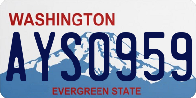 WA license plate AYS0959