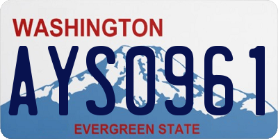WA license plate AYS0961