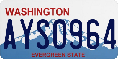 WA license plate AYS0964