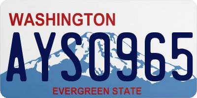 WA license plate AYS0965