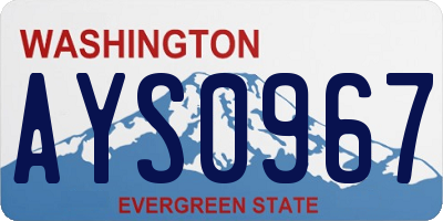 WA license plate AYS0967