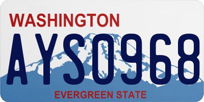 WA license plate AYS0968