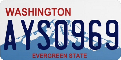 WA license plate AYS0969