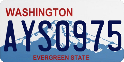 WA license plate AYS0975