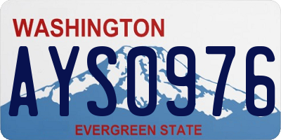 WA license plate AYS0976