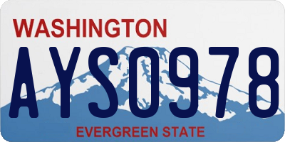 WA license plate AYS0978