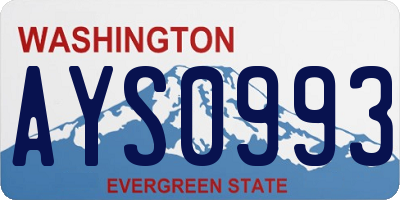 WA license plate AYS0993