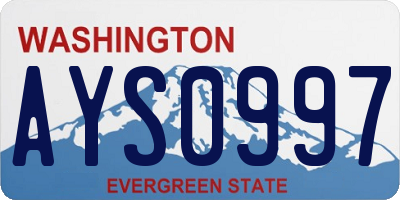 WA license plate AYS0997