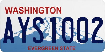 WA license plate AYS1002