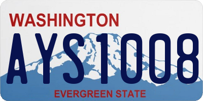 WA license plate AYS1008