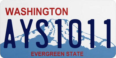 WA license plate AYS1011