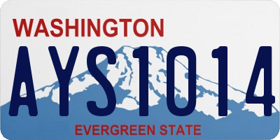 WA license plate AYS1014