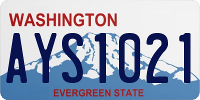 WA license plate AYS1021