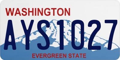 WA license plate AYS1027