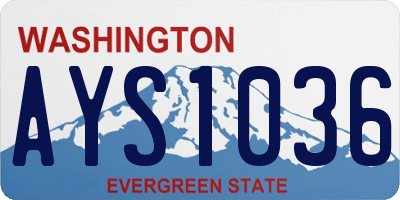 WA license plate AYS1036