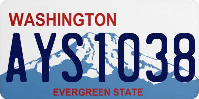 WA license plate AYS1038