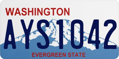 WA license plate AYS1042