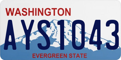 WA license plate AYS1043