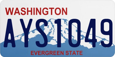 WA license plate AYS1049