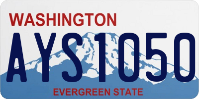 WA license plate AYS1050