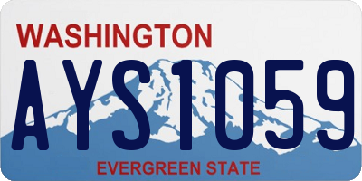 WA license plate AYS1059