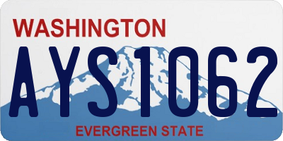 WA license plate AYS1062