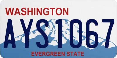 WA license plate AYS1067
