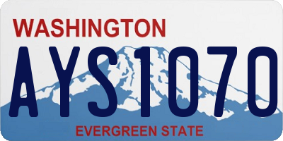 WA license plate AYS1070