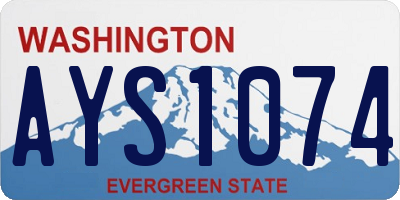 WA license plate AYS1074