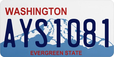 WA license plate AYS1081