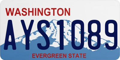 WA license plate AYS1089