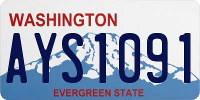 WA license plate AYS1091