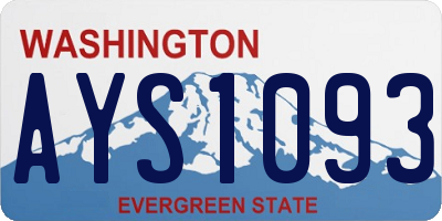 WA license plate AYS1093
