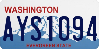 WA license plate AYS1094