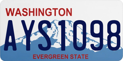 WA license plate AYS1098