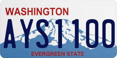 WA license plate AYS1100