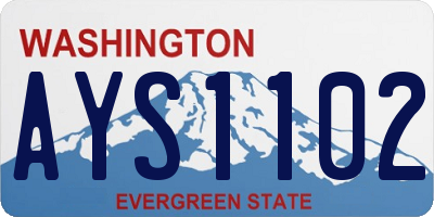 WA license plate AYS1102
