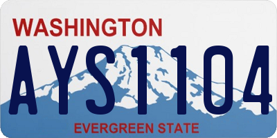 WA license plate AYS1104