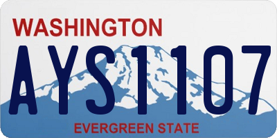 WA license plate AYS1107