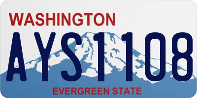 WA license plate AYS1108
