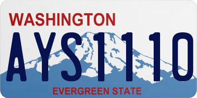 WA license plate AYS1110