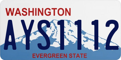 WA license plate AYS1112