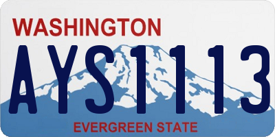 WA license plate AYS1113